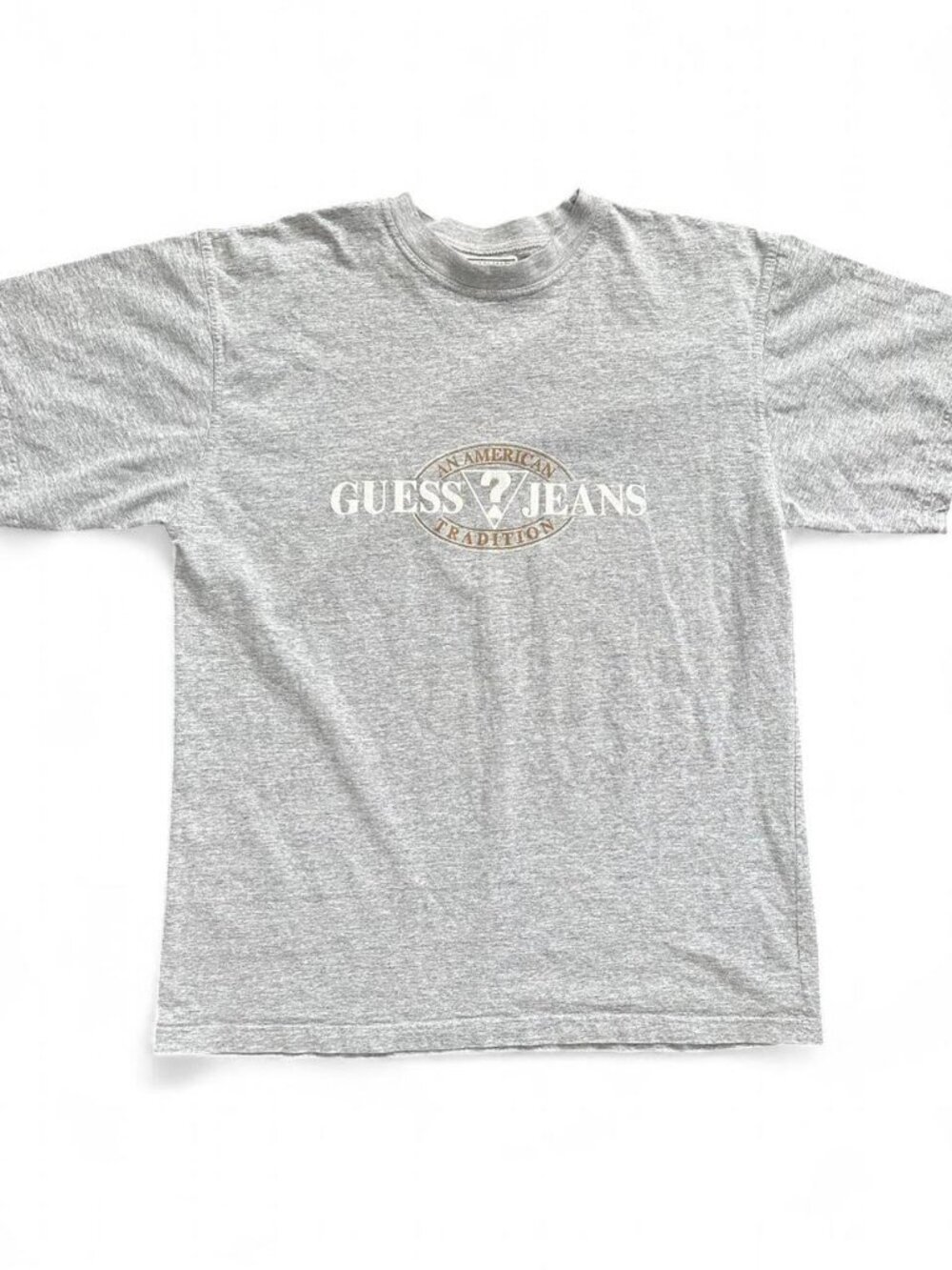 Vintage 90s Guess Jeans T Shirt Mens XL Heather Grey 90s Question Mark